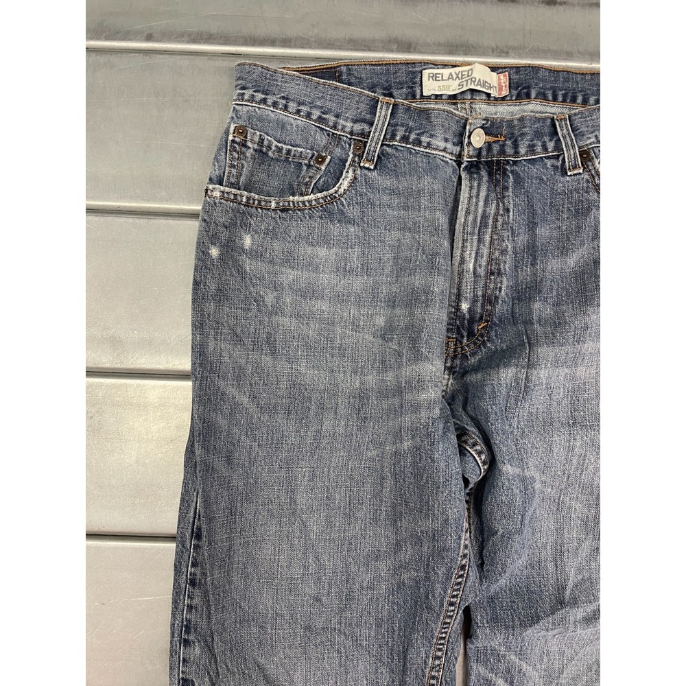 Levis 559 Jeans Mens 34x30 Blue Medium Wash Relaxed Straight Fit 100% Cotton - Picture 3 of 16